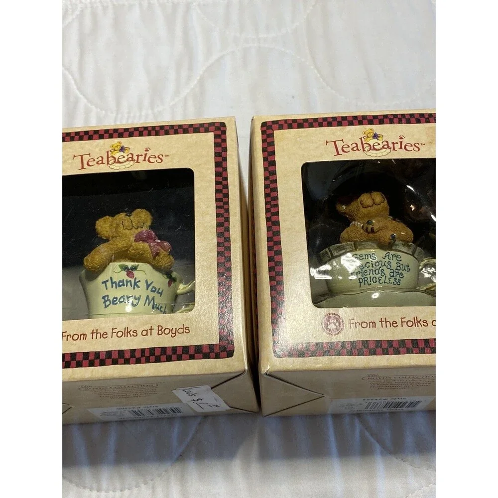 TEABEARIES Gem & Merci BOYDS Bears #24324 Teabearies & #24306 In Boxes